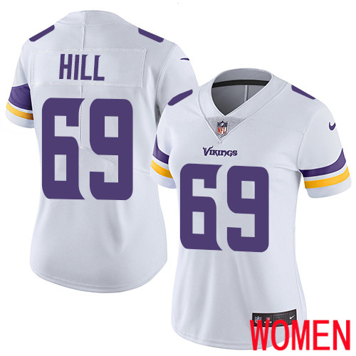 Minnesota Vikings 69 Limited Rashod Hill White Nike NFL Road Women Jersey Vapor Untouchable